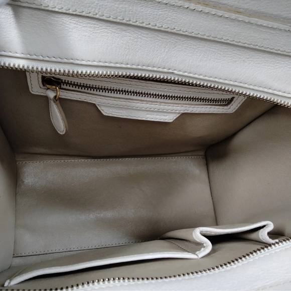 Authentic 💯CELINE Hand Bag  White Leather 427574 with COA certificate - Picture 11 of 17